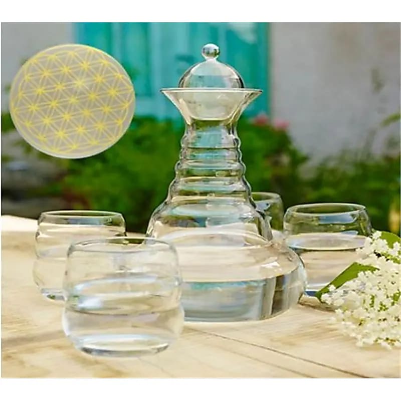 Carafe à Eau Vitale Alladin & 4x Verre Mythos Or - 1300 Ml