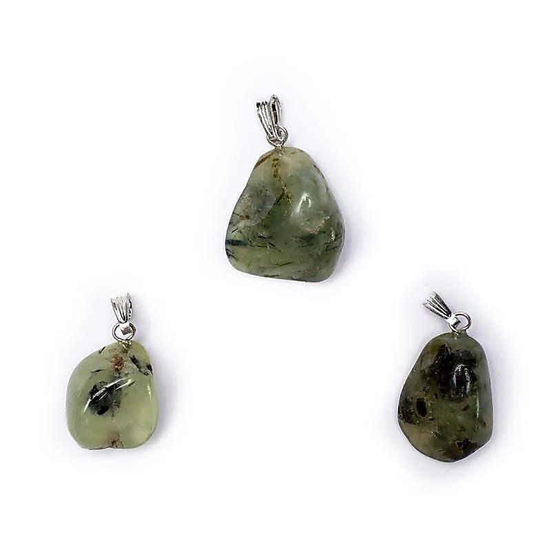 Prehnite Gemstone Pandantiv Pin Forat - ±2-3cm Pachet De 5 Buc