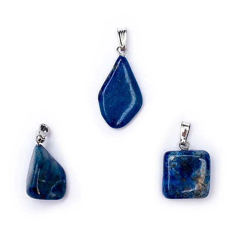 Lapislazuli-Edelstein-Anhängerstift, gebohrt – ± 1–2,5 cm, Packung mit 3 Stück