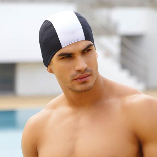 Gorro de natación Beco para hombre | Poliéster | Negro/blanco/negro