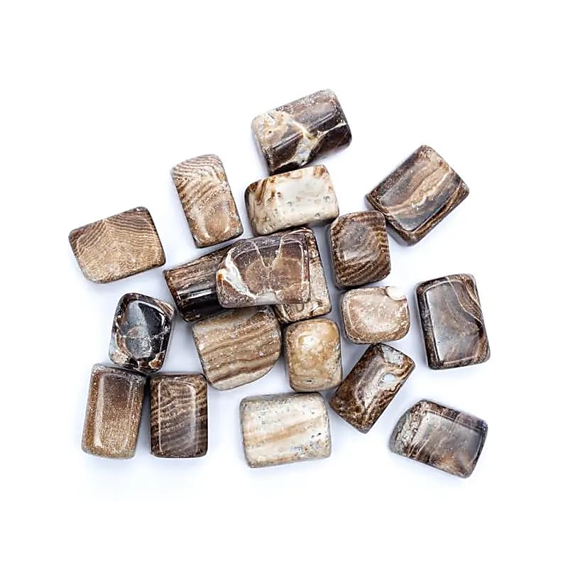 Pietre burattate di aragonite marrone qualità A - ±500 g; ±2-3 cm