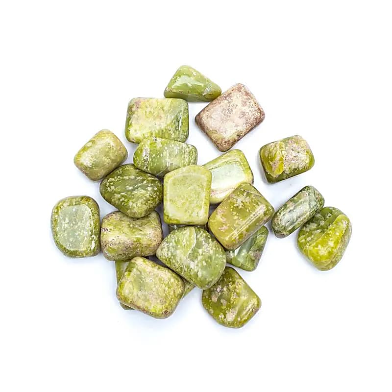 Gula Serpentine Tumbled Stones A Kvalitet - ±500g; ±2-3 cm