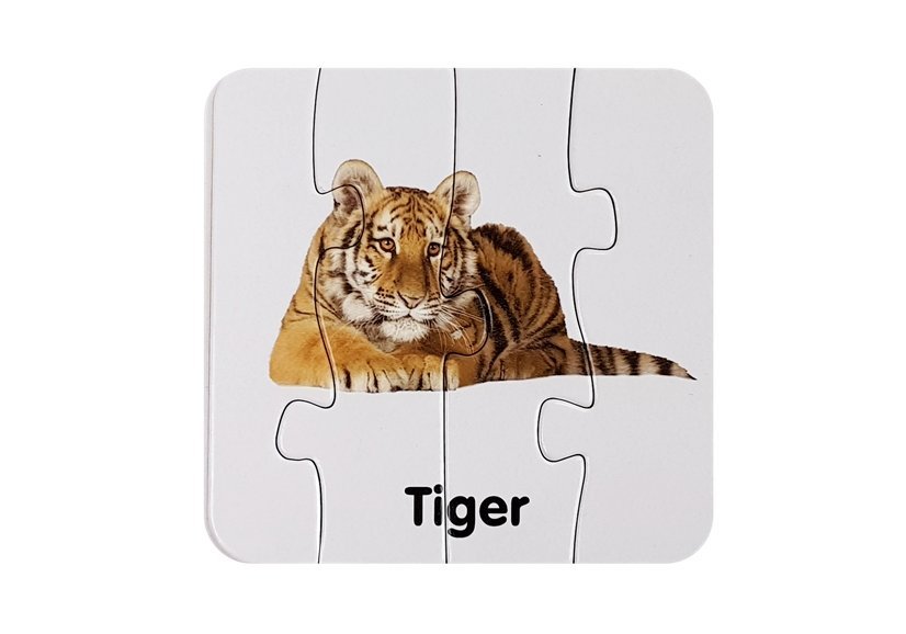 Vzdělávací puzzle Divoká zvířata Puzzle 10 anglických spojení