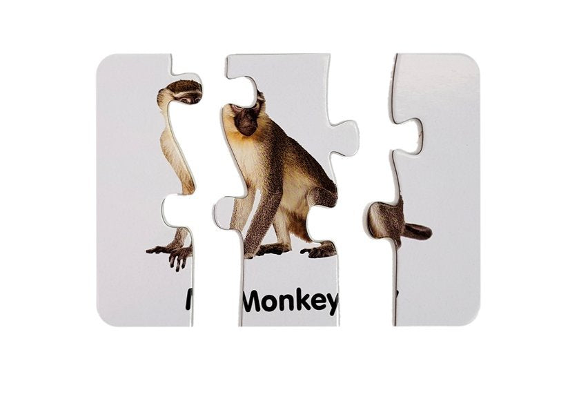 Vzdělávací puzzle Divoká zvířata Puzzle 10 anglických spojení