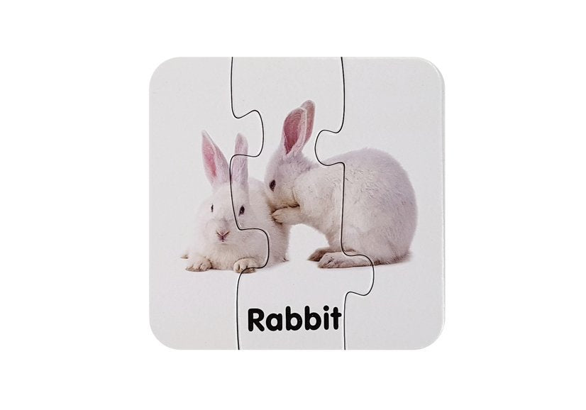 Vzdělávací puzzle Divoká zvířata Puzzle 10 anglických spojení