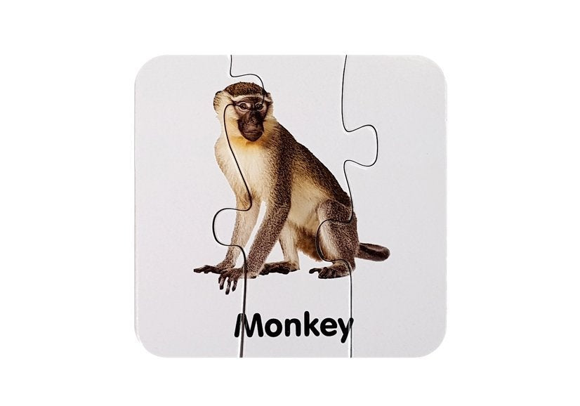 Vzdělávací puzzle Divoká zvířata Puzzle 10 anglických spojení