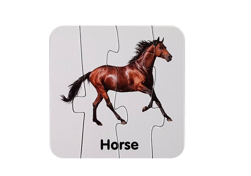 Vzdělávací puzzle Divoká zvířata Puzzle 10 anglických spojení