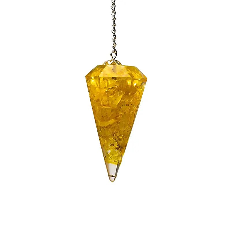Orgonite Pendulum Citrine Facet Cut --set De 2 Buc - 11 G; 4 cm