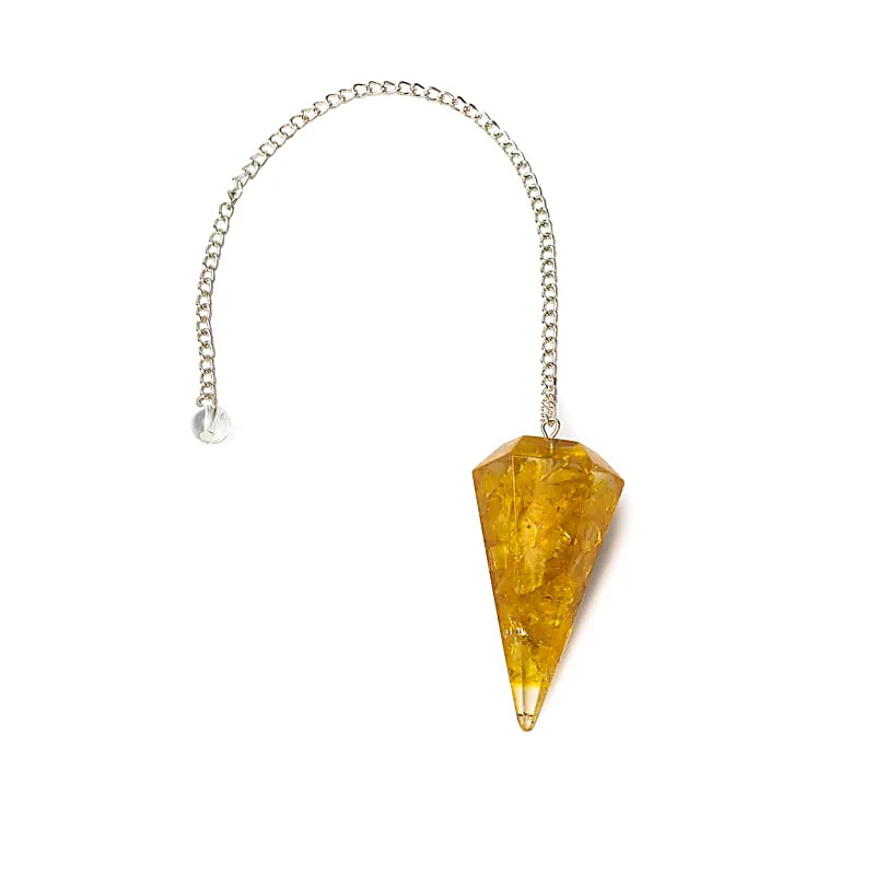 Orgonite Pendulum Citrine Facet Cut --set De 2 Buc - 11 G; 4 cm