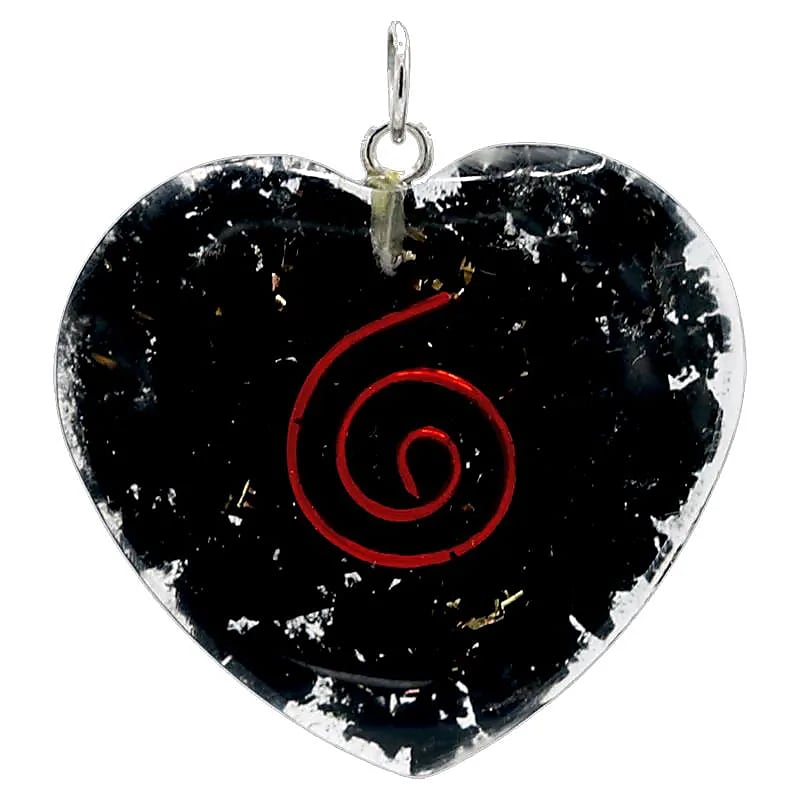 Cruth Croí Shungite siogairlín Orgonite - Socraigh 3.5 Cm As 2 ríomhaire