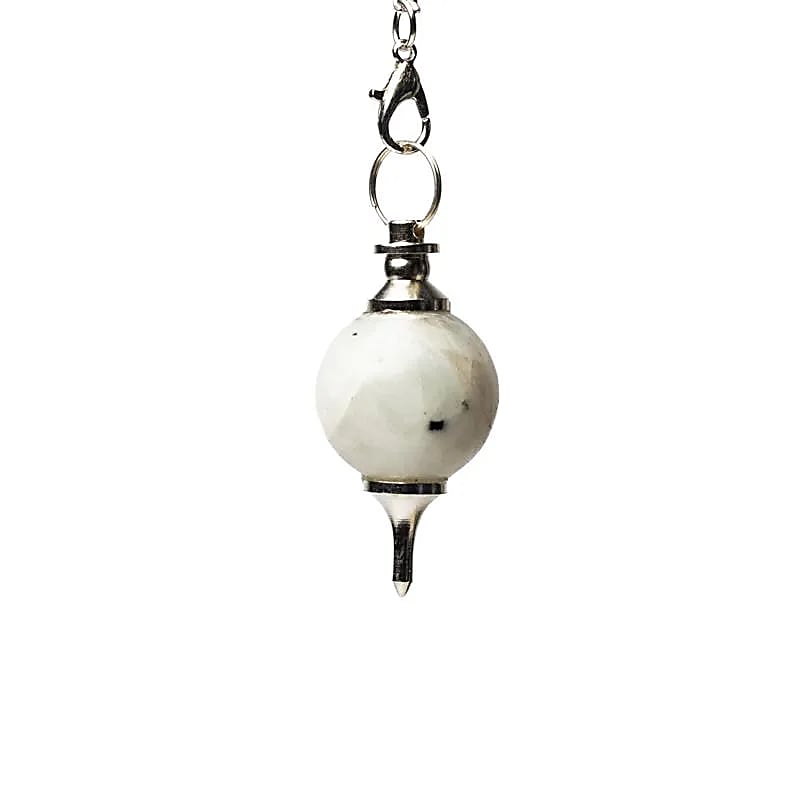 Slinger Maansteen bolvorm in metaal - set van 2 stuks - 19 G; 4x2 Cm