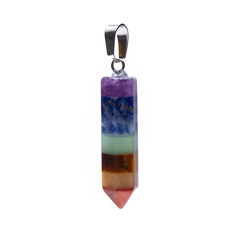 Ciondolo con pietra preziosa 7 Chakra - set da 2 pezzi - 3,5 cm