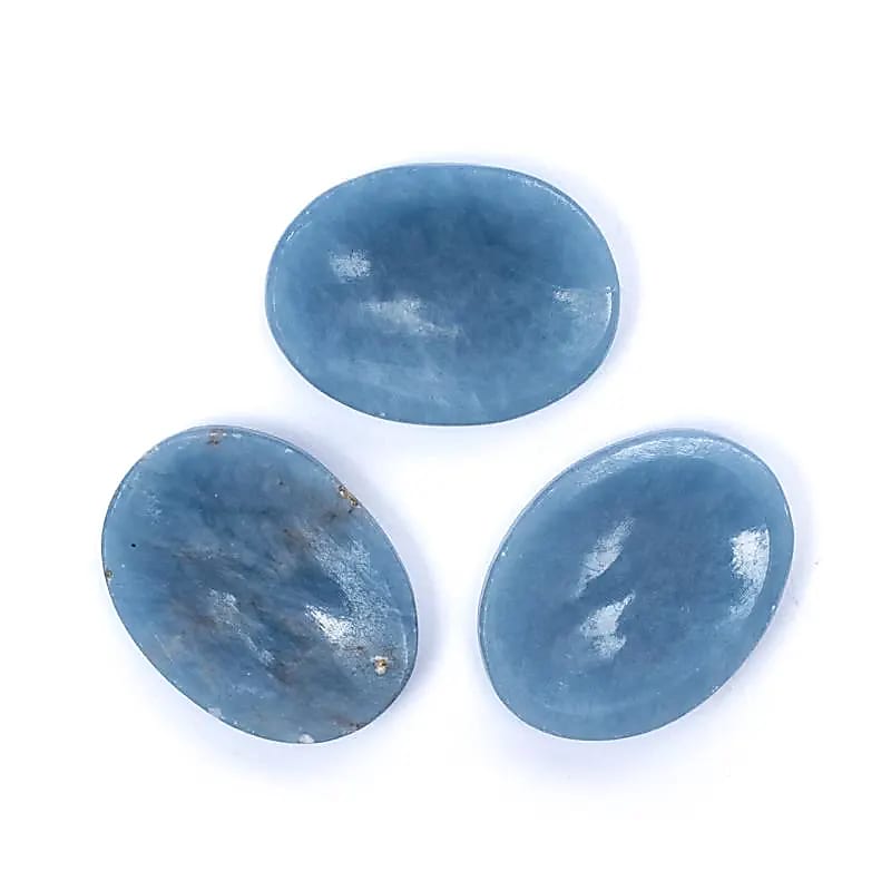 Sorgensteine Angelit – ±2,5 x 4,5 cm, Packung mit 3 Stück