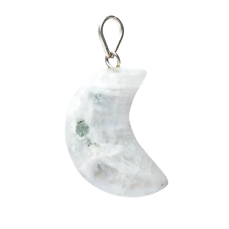 Pandantiv cu piatră prețioasă Moonstone în formă de lună --pachet de 3 buc - ± 2x1,5 cm