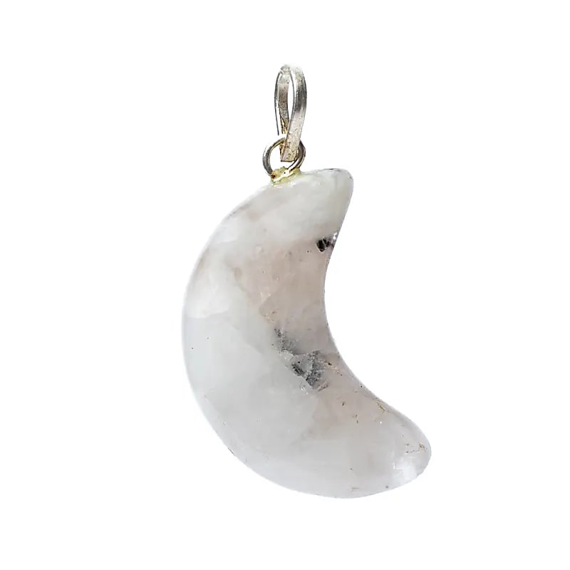 Pandantiv cu piatră prețioasă Moonstone în formă de lună --pachet de 3 buc - ± 2x1,5 cm