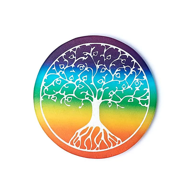 Selenite Coaster Tree Of Life -- sada 2 ks - 95 g