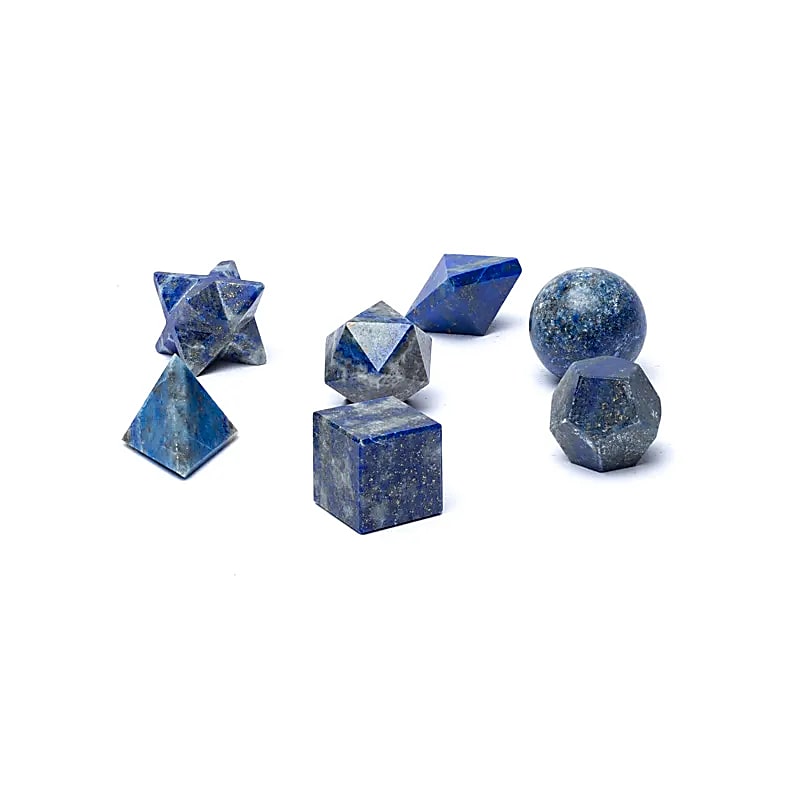 Lapis Lazuli Sacred Geometry 7-delad set - ±6,7x9cm