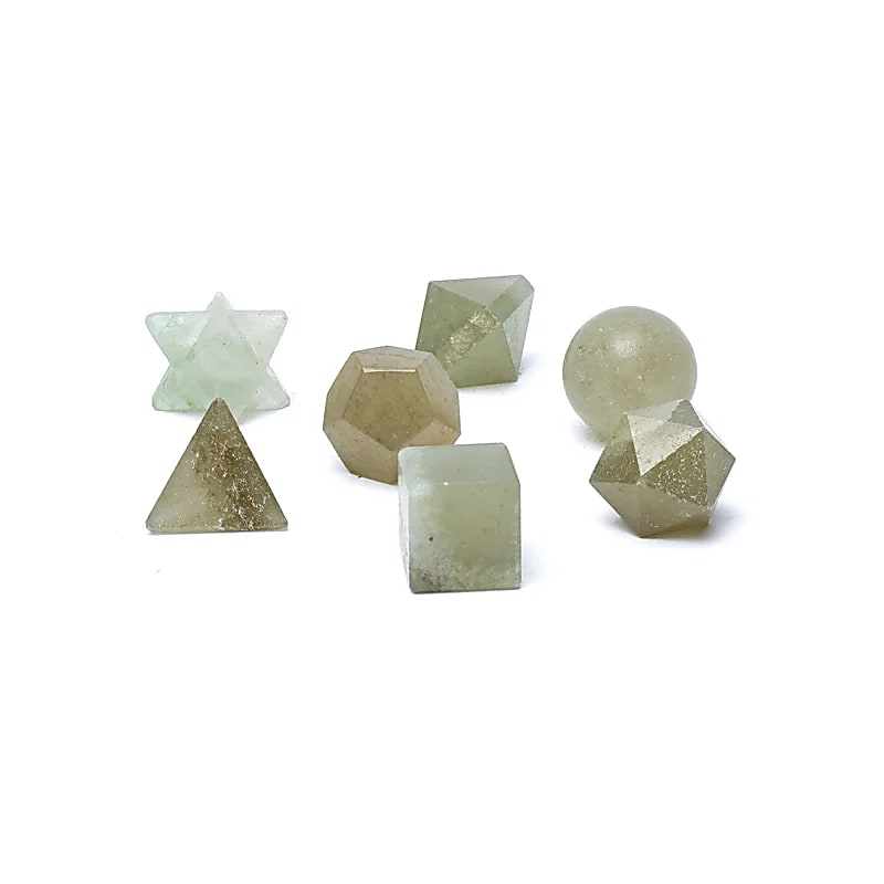Set de 7 piese Geometrie Sacră Aventurine - ±6,7x9cm