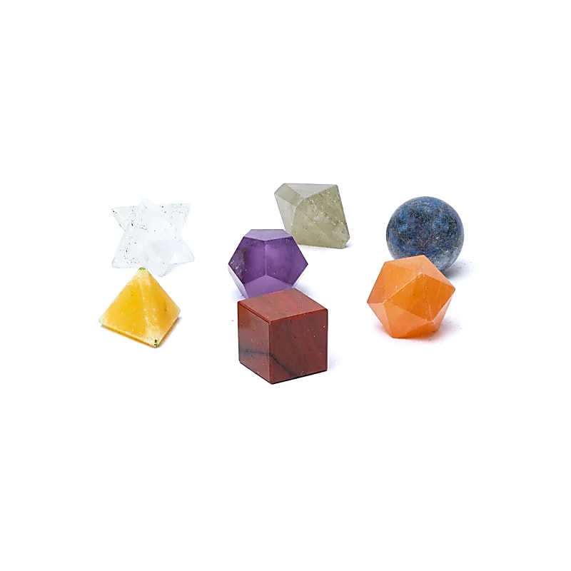 Chakra Sacred Geometry 7-delad set - ±6,7x9cm
