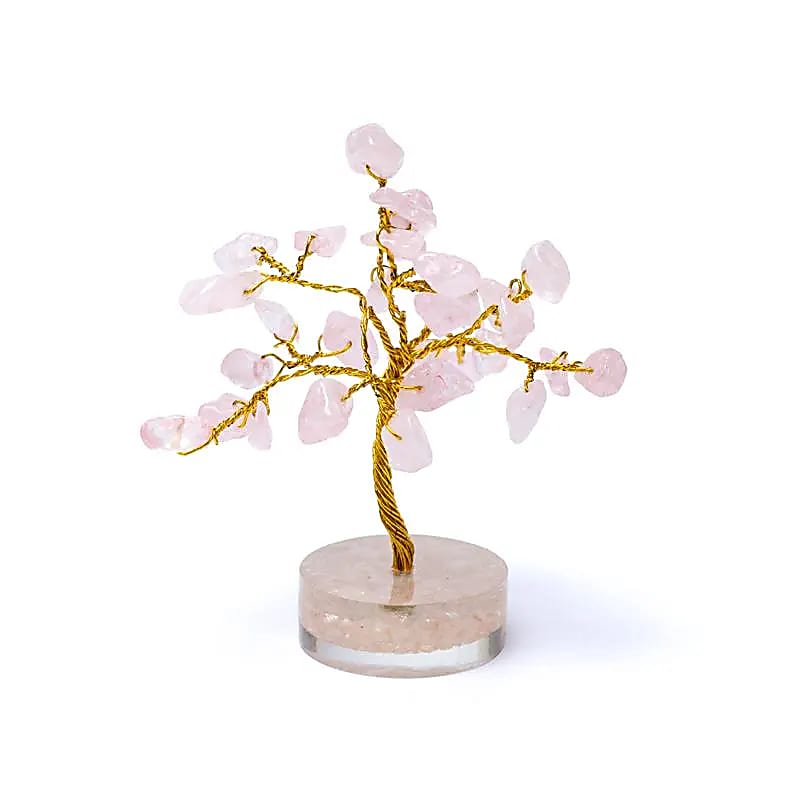 Gemstone Tree Rose Quartz --pachet de 4 buc - ±8cm