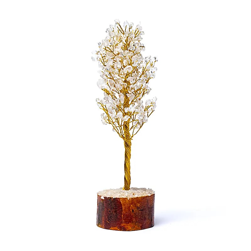 Cristal de rocha de árvore de pedras preciosas - ±23cm