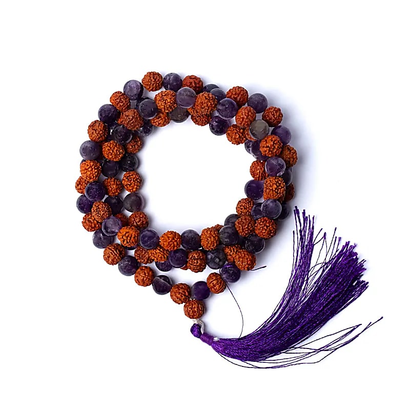 Mala Rudraksha / Ametist -- 08cm - 0,8cm