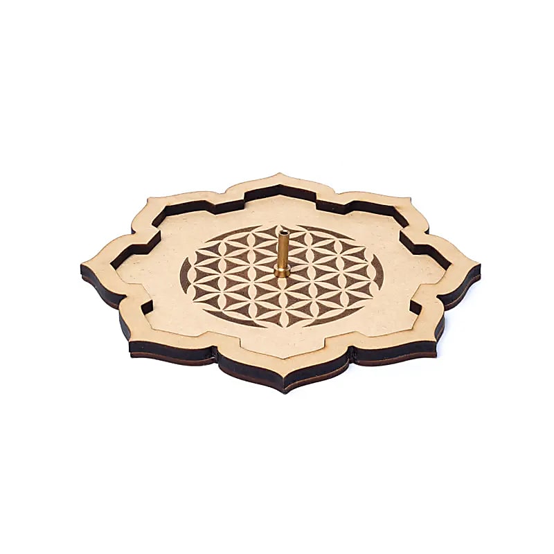 Røgelseholder Flower Of Life --sæt med 2 stk - 15cm