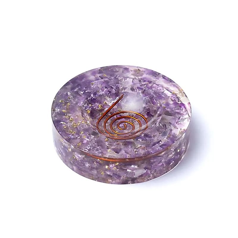 Orgonit-Edelsteinkugelständer Amethyst - 6 cm, Packung mit 3 Stück