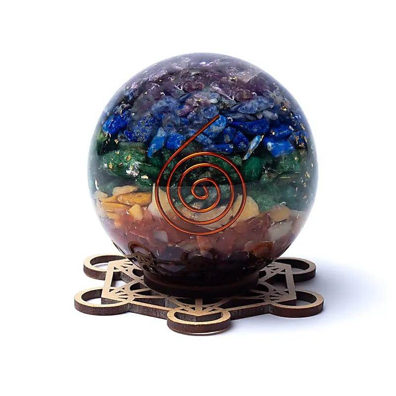 Gemstone Kugle Stand Metatron's Cube --pakke med 10 stk - 7cm