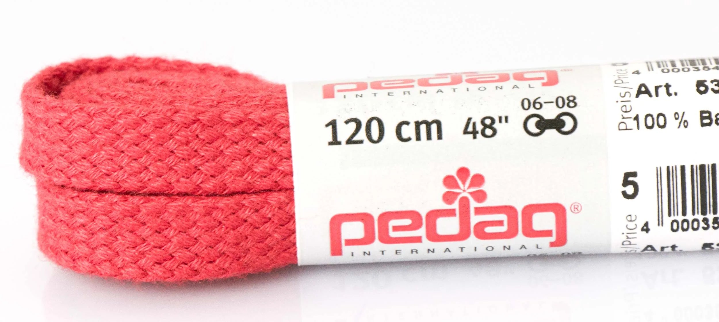 Sznurowadła Pedag Płaskie Szerokie 120 cm Czerwone