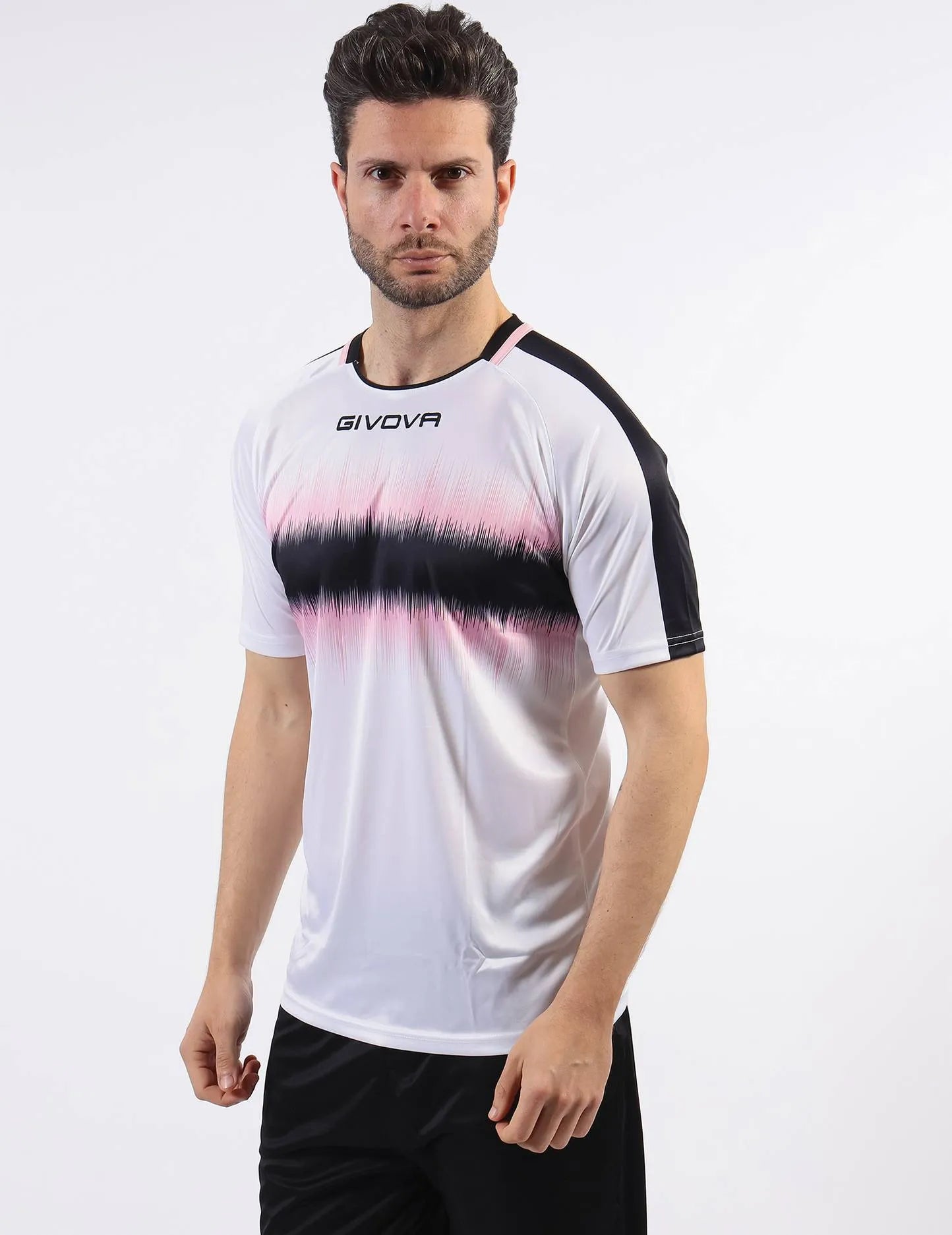 Sports T-shirt Givova Radio Pink-black White