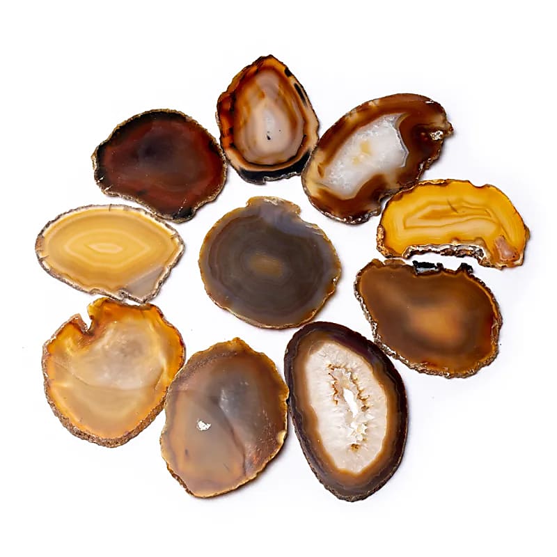 Agate Slice Natural --package Of 10 Pcs - 6-10cm