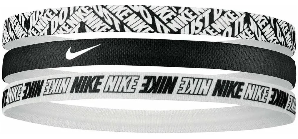 Set di fasce per capelli Nike, confezione da 3, nero-nero-nero Nero