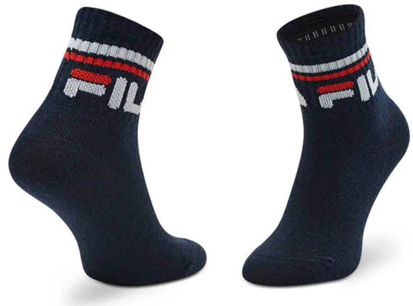 Fila Quarter 3er-Pack Kindersocken Marineblau 31-34