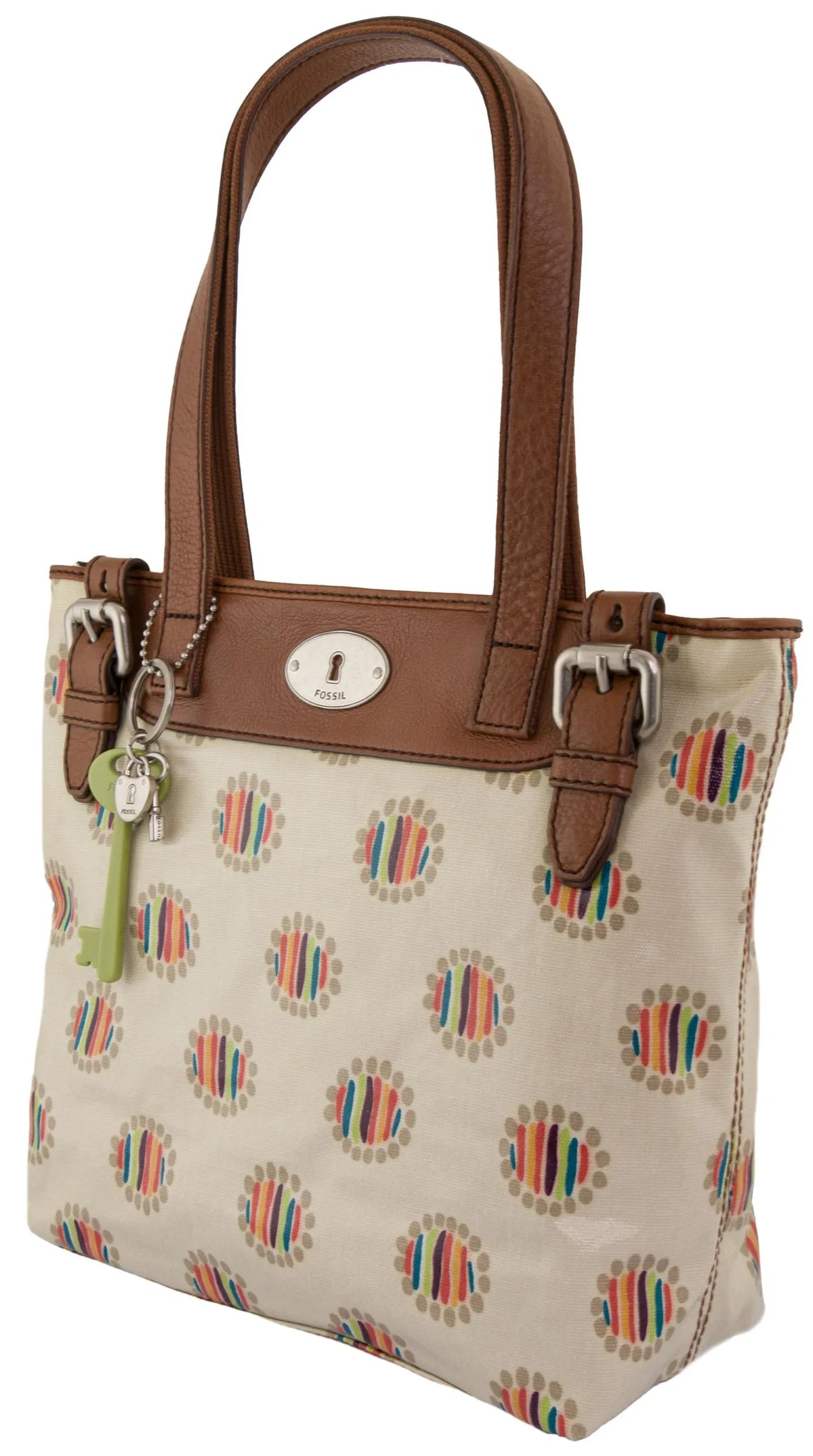 Дамска чанта Fossil Wmns Shoulderbag Key-per Shopper Dot Cream