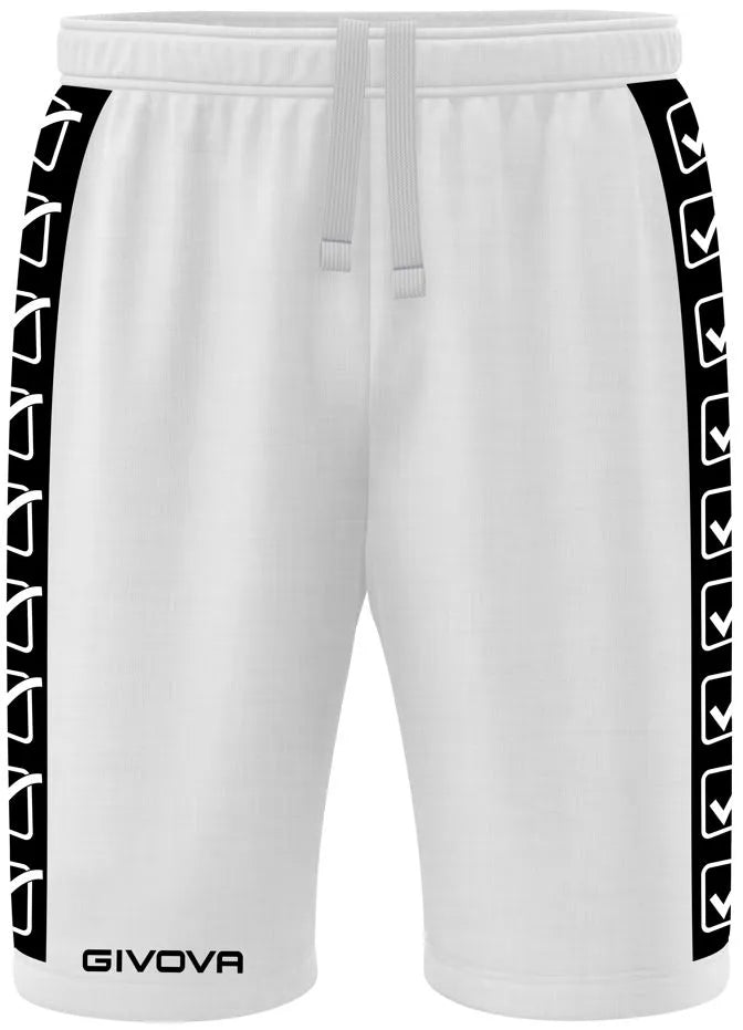 Pantalón Corto Deportivo Givova Terry Band Blanco