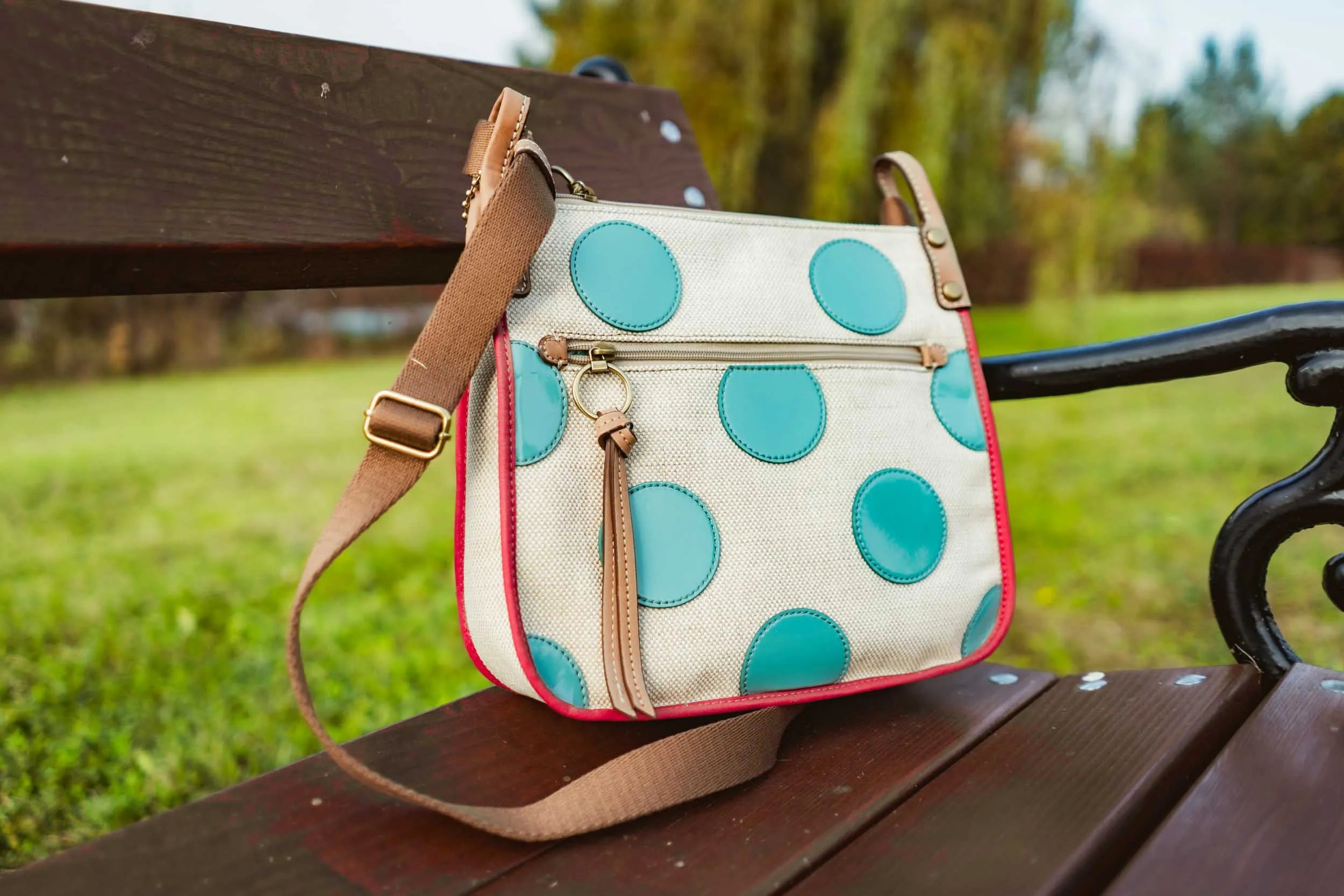 Handväska fossil wmns axelväska nyckel-per crossbody aqua beige