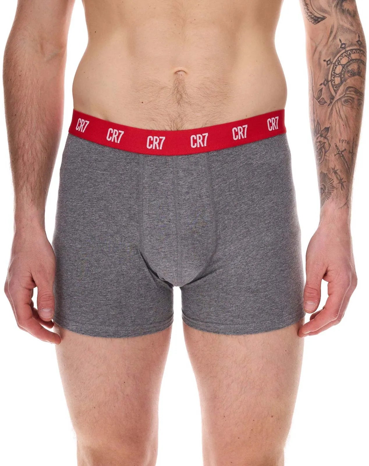 dornálaithe cr7 fir cristiano ronaldo boxershort 5-pacáiste meascán grey-navy-dearg m