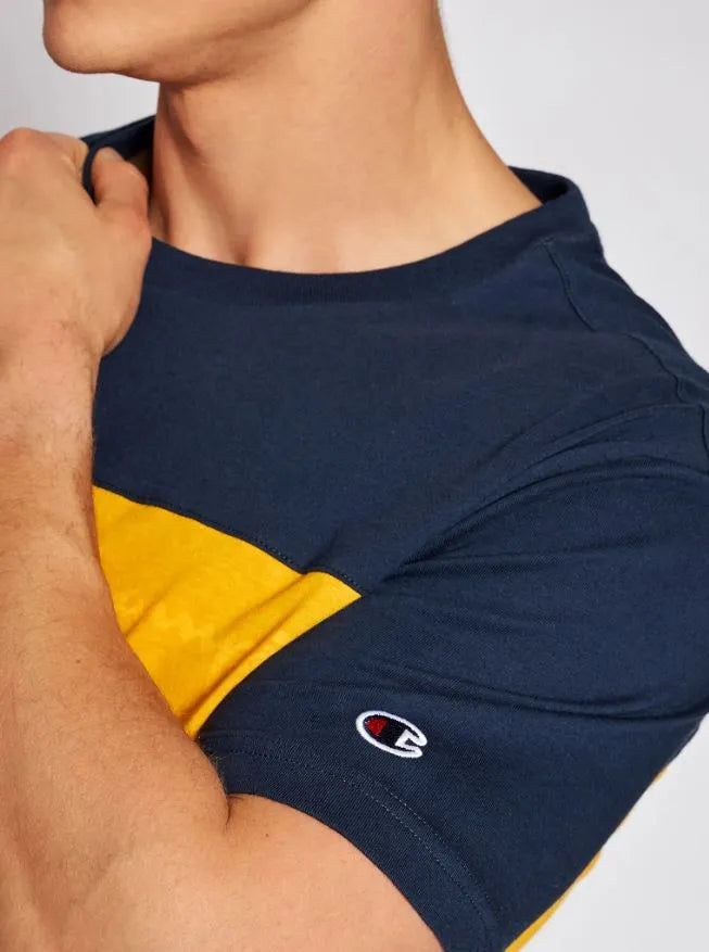 Herren-Champion-Shirt Marine-Gelb-Weiß-Gelb Gr