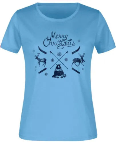 Camiseta Mujer Jm Navidad Azul 2xl