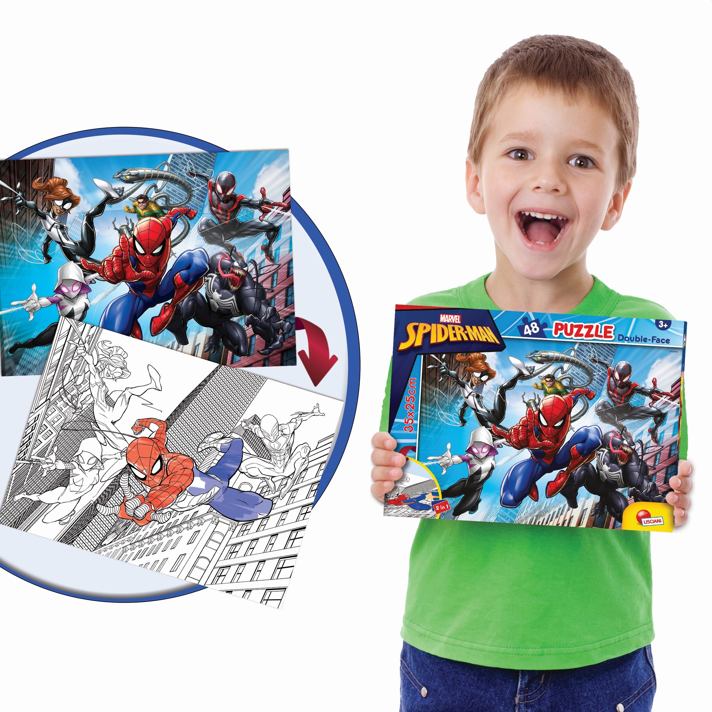 Lisciani Spider-Man-Puzzle doppelseitig 48