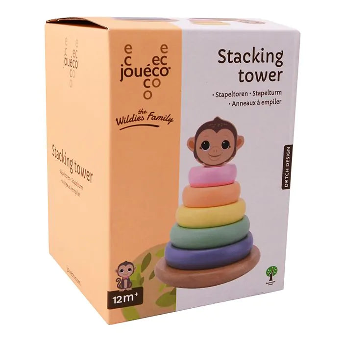 Joueco Wildies Family Wooden Stacking Tower