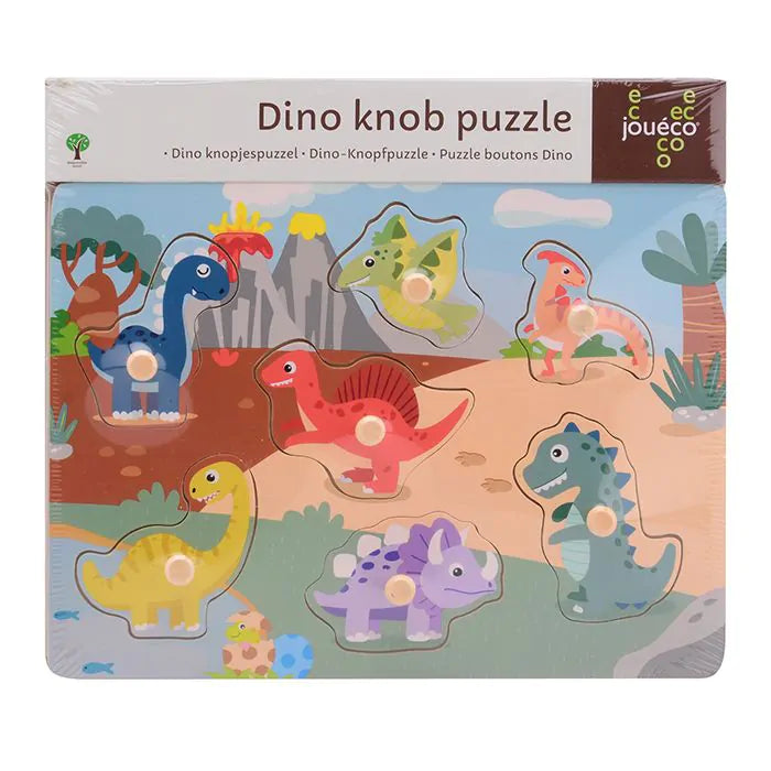 Joueco Holzknaufpuzzle Dinosaurier