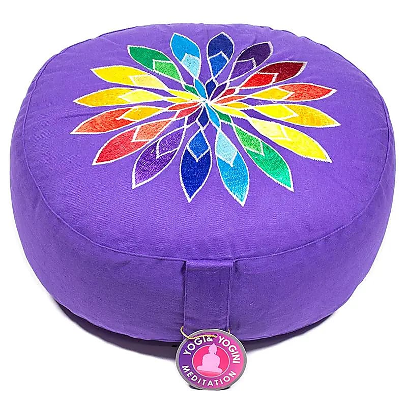 Meditationskudde Violett Flerfärgad Blomma - 33x17 Cm