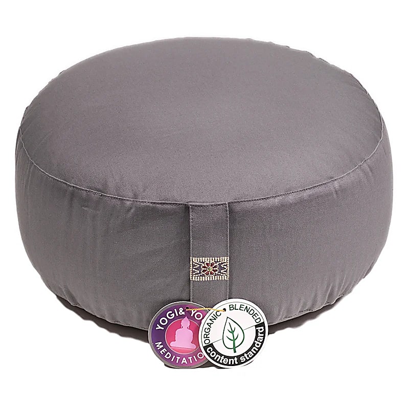 Pernă de meditație Bumbac organic gri (ocs) - 33x17cm; ±2300g