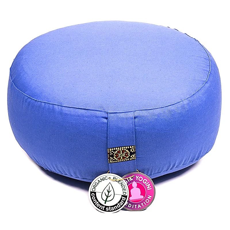 Meditační polštářek Světle modrá organická bavlna (ocs) - 33x17cm; ± 2300 g