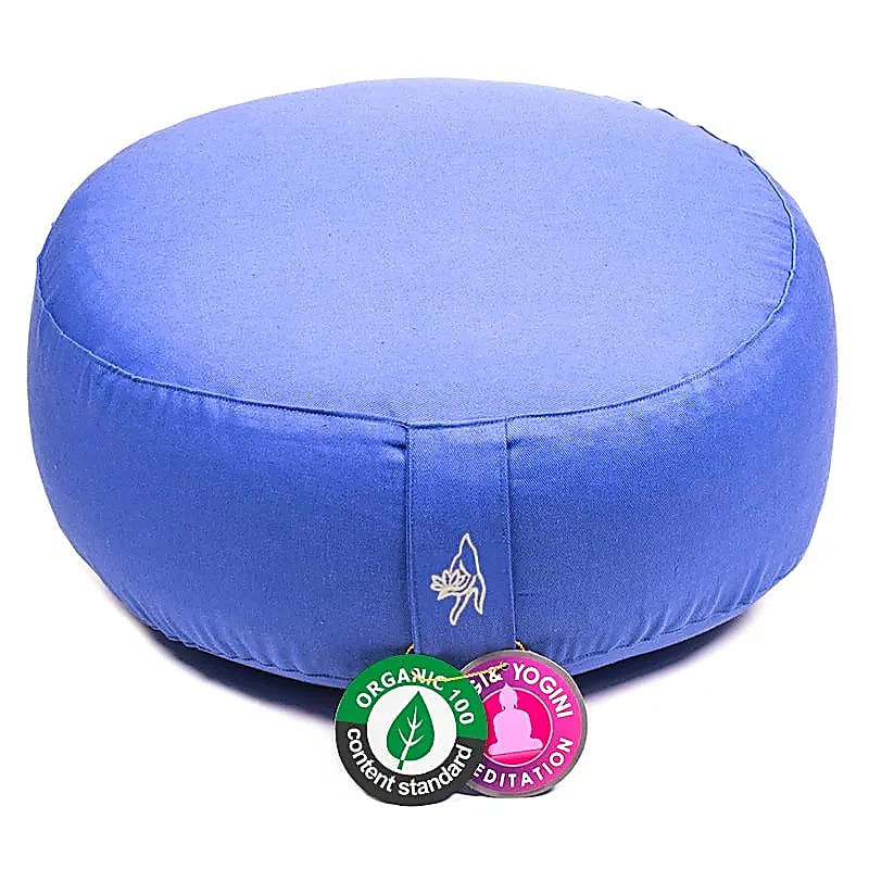 Meditationspude lyseblå økologisk bomuld (ocs) - 33x17cm; ±2300g