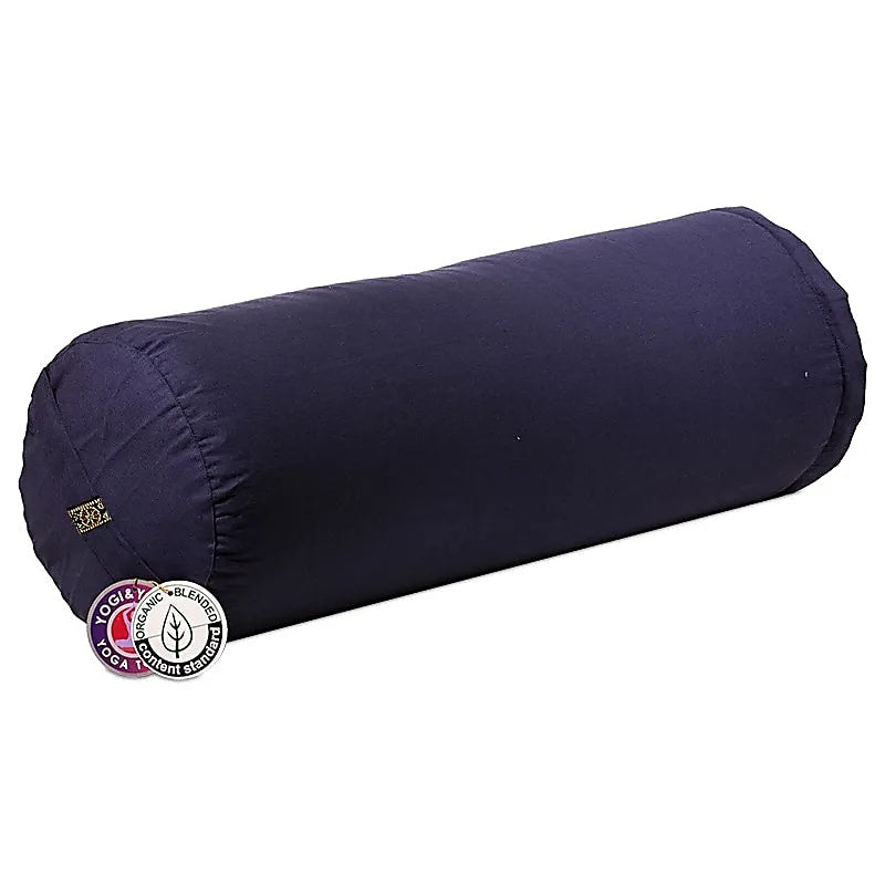 Bolster Redondo Algodão Orgânico Azul Escuro (ocs) - 60x16cm; ±2300G