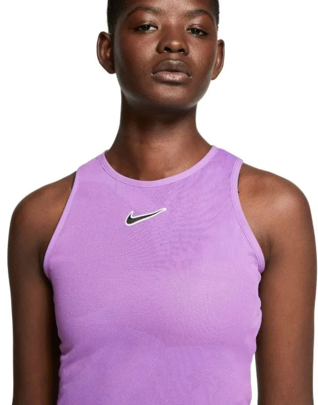 Dámsky tenisový top nike court fialový xl