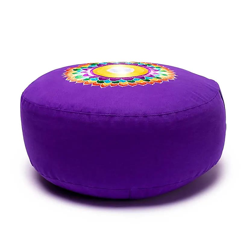 Meditationspude Chakra 7 Broderet - 33x17 Cm